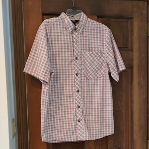 Casual Plaid Button-Down Shirt for Men - Orange and White